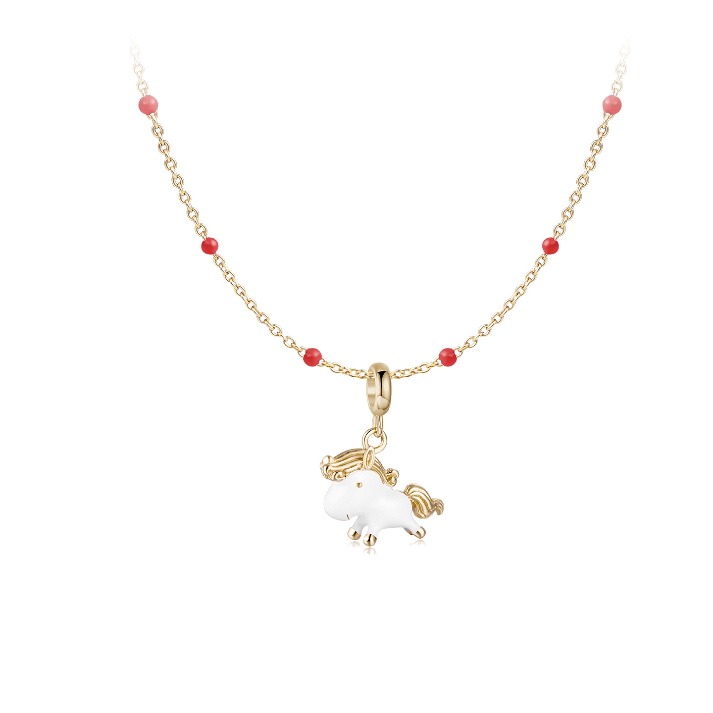 Mixx靡诗新年新品冷珐琅小马项链马年生肖礼物